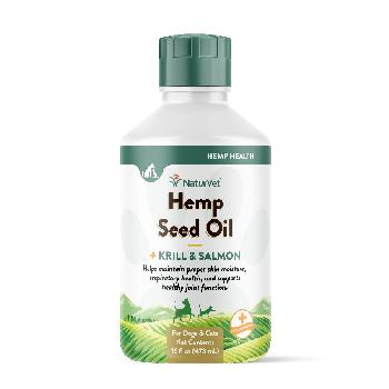 NaturVet Hemp Seed, Krill and Salmon Oil, Dog and Cat Supplement, 16 oz